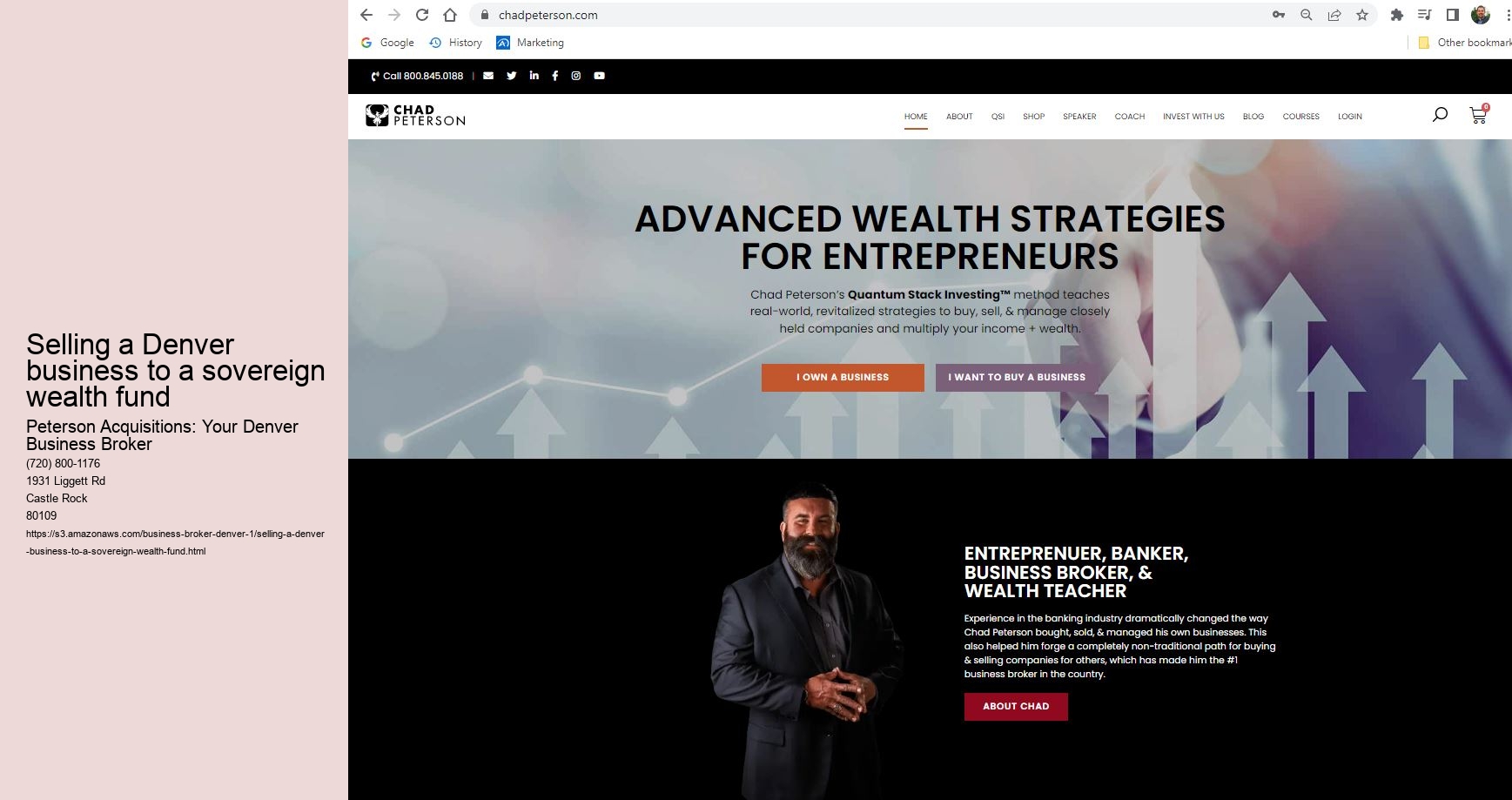 Selling a Denver business to a sovereign wealth fund