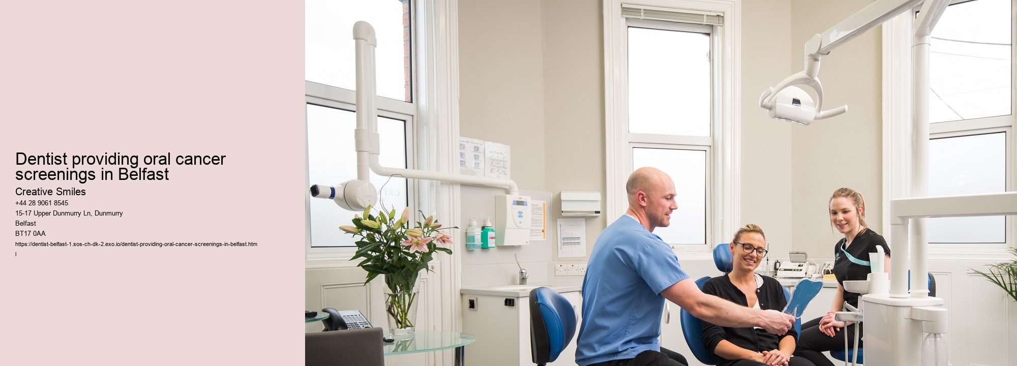 Dentist providing oral cancer screenings in Belfast